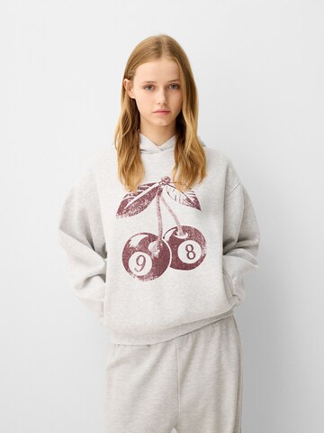 Sweat-shirt Bershka en gris : devant