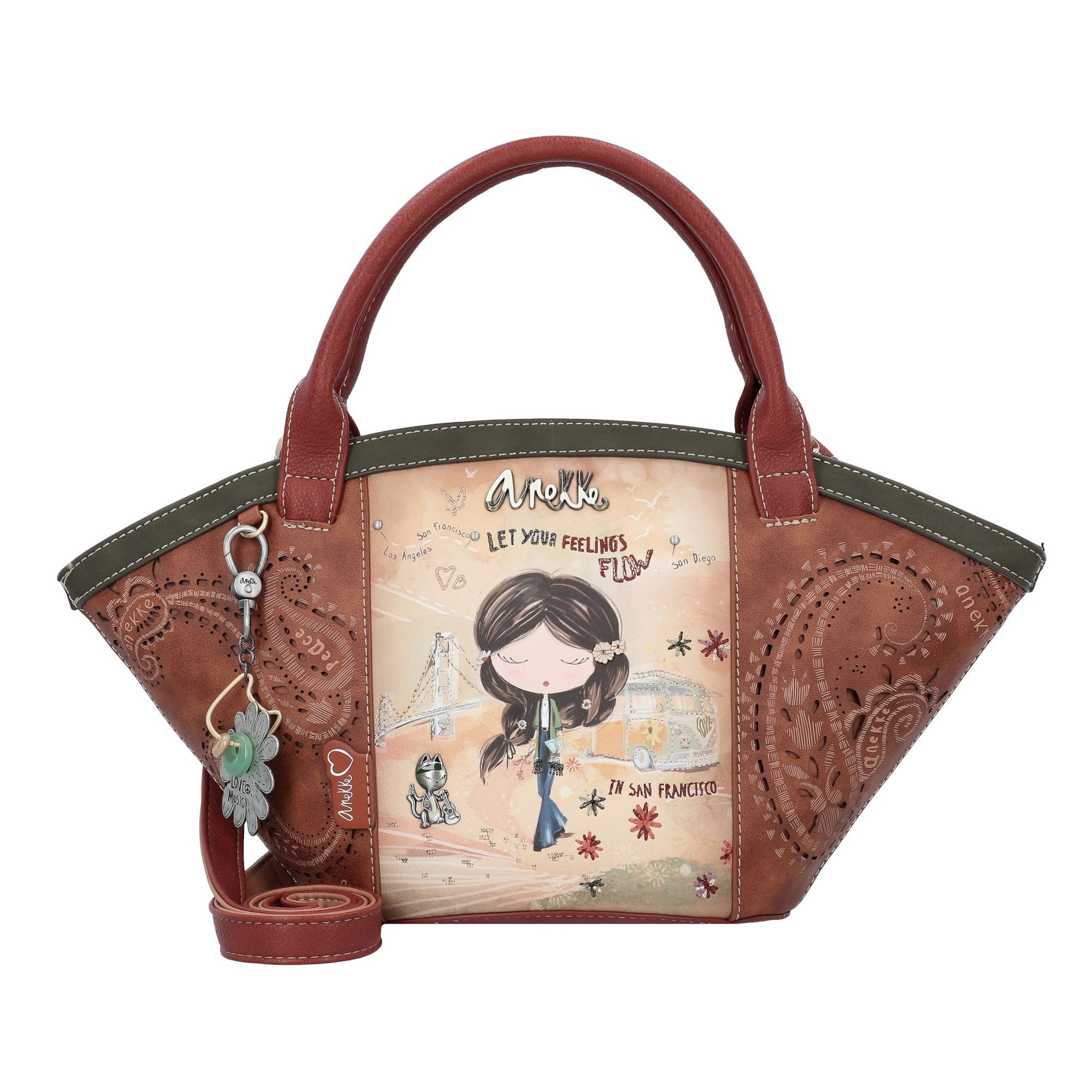 Anekke Handtasche 'Peace & Love' in beige / braun / schwarz, Produktansicht
