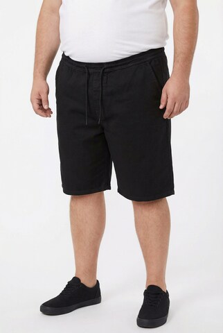 Men Plus Regular Trousers 'Bermuda' in Black: front