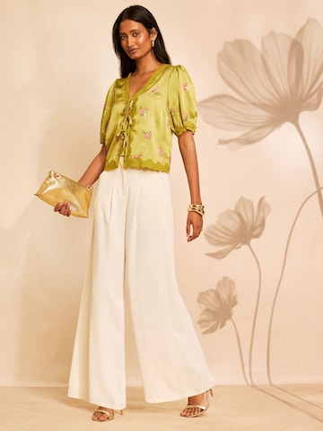 Chemisier love & roses en vert