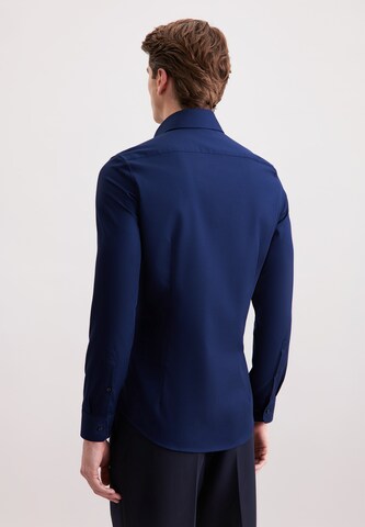 SEIDENSTICKER Slim fit Zakelijk overhemd 'Schwarze Rose' in Blauw