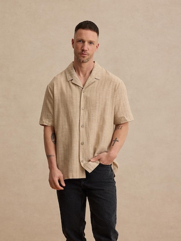 DAN FOX APPAREL Regular fit Button Up Shirt 'Patrick' in Beige: front