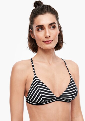 s.Oliver Triangle Bikini Top in Black: front