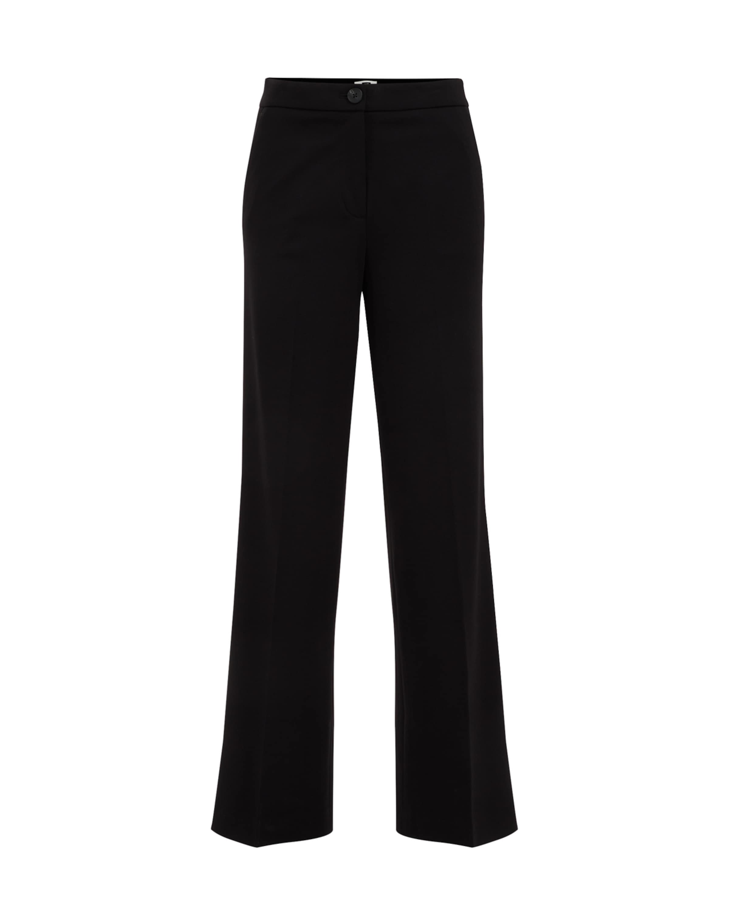 WE Fashion Regular Trousers with creases in Black: front