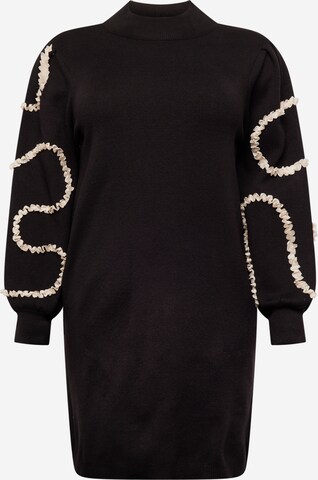 Robes en maille Object Curve en noir : devant