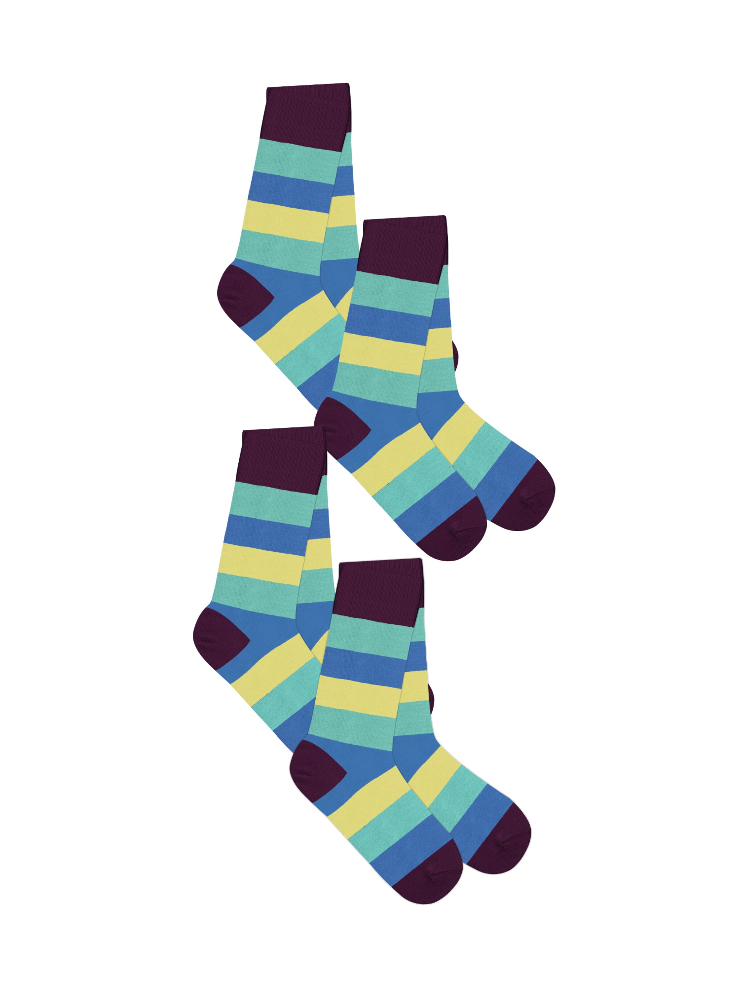 Albero Natur Socks 'Bio-Baumwoll-Socken mit längerem Bündchen - 4er Pack' in Yellow