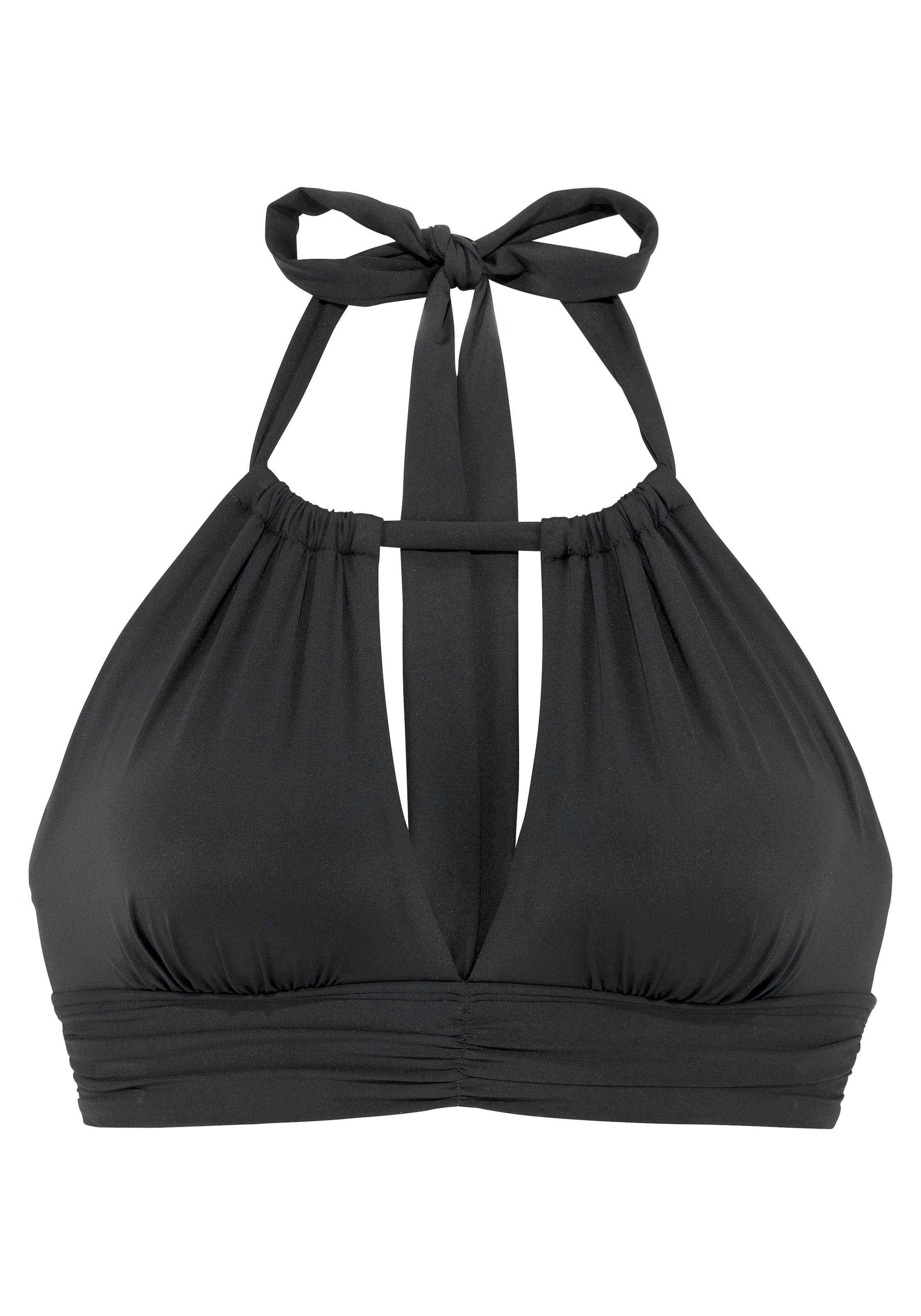 s.Oliver High neck Bikini Top in Black: front
