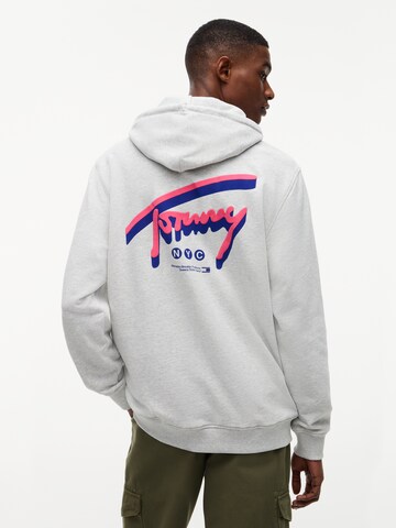 Tommy Jeans Mikina 'NYC SIGNATURE' - Sivá: predná strana