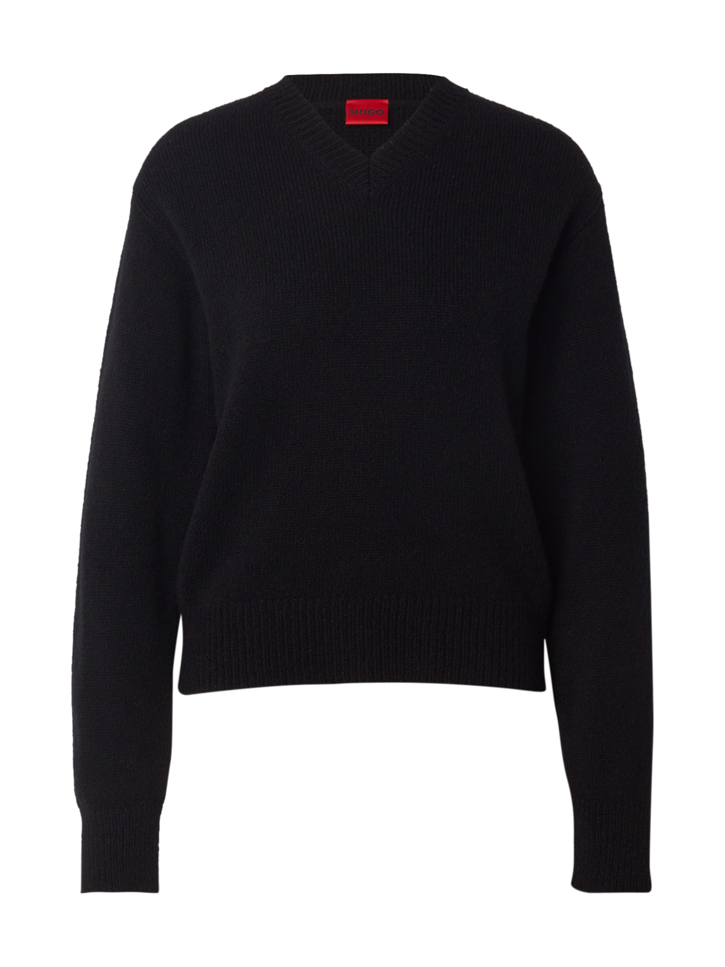 HUGO Sveter 'Solanu' - Čierna: predná strana
