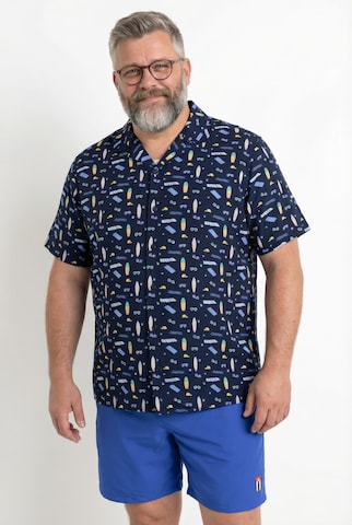 Men Plus Regular fit Overhemd in Blauw: voorkant