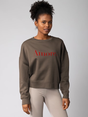 Watapparel Sweatshirt 'Amore ' in Brown: front