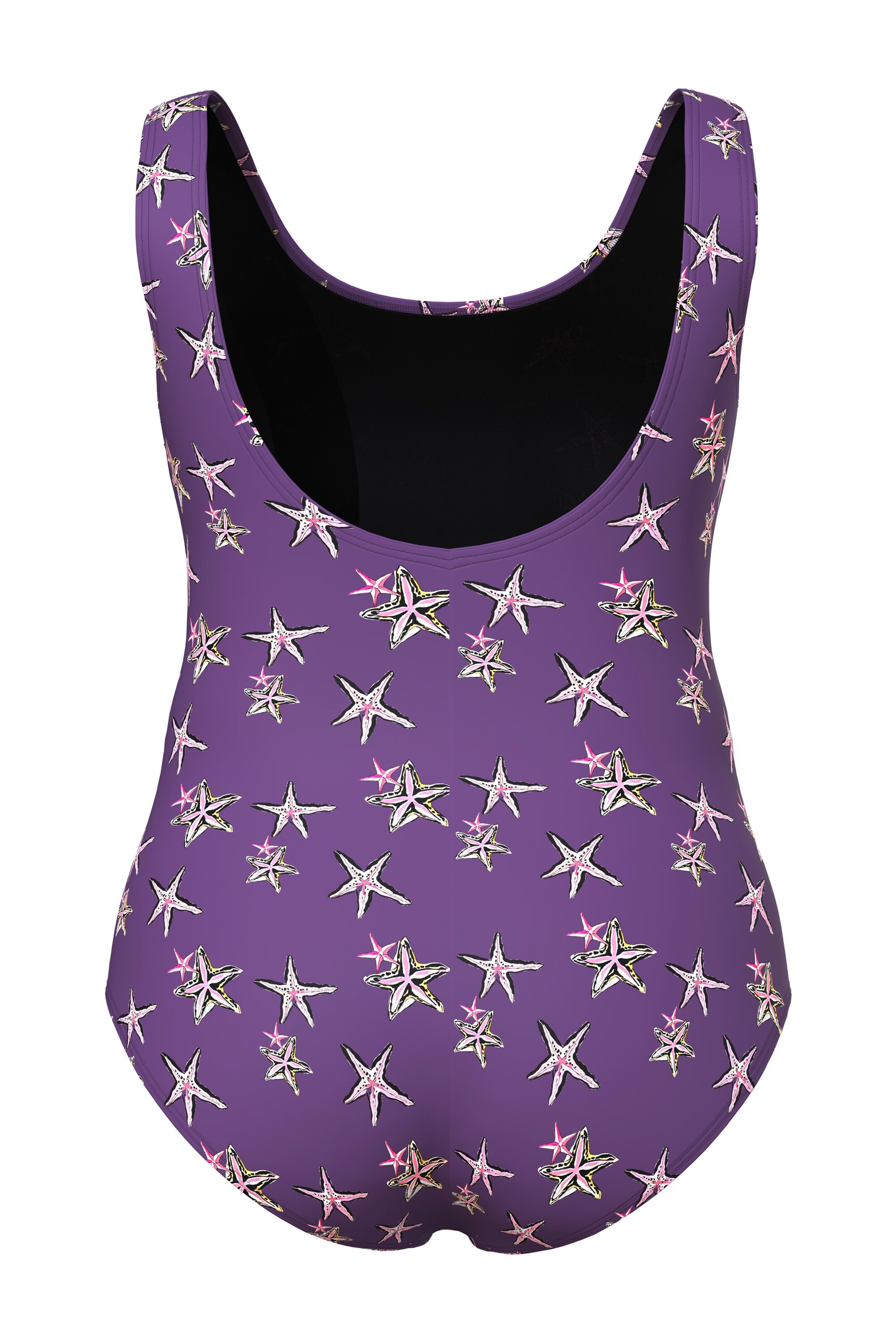 Ulla Popken Bralette Swimsuit in Purple