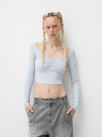 Bershka Póló - kék: elől