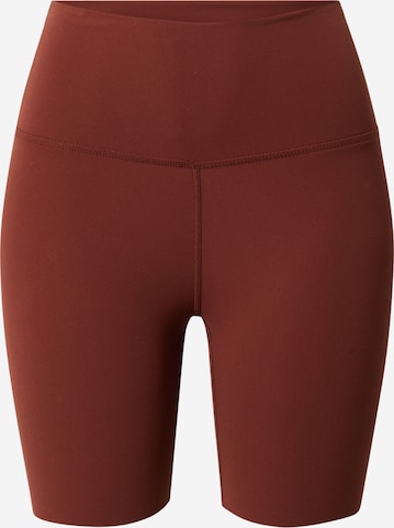 NIKE Workout Pants 'Yoga Luxe 7' in Brown: front