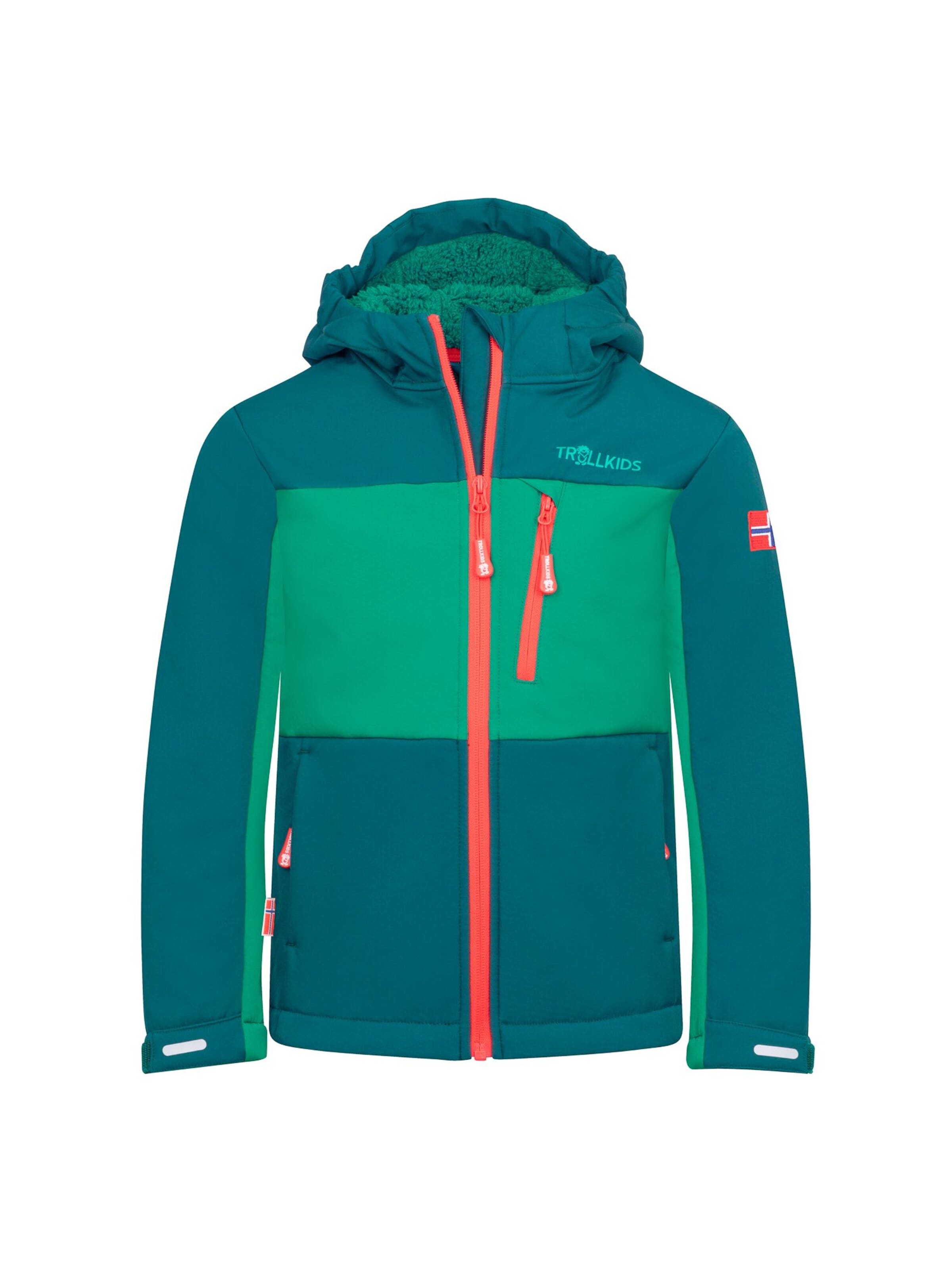 TROLLKIDS Outdoor jacket in Green: front