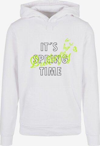 Merchcode Sweatshirt ' It´s Spring Time ' in Wit: voorkant