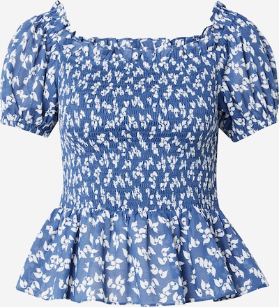 Camicia da donna Lauren Ralph Lauren di colore crema / blu reale, Visualizzazione prodotti