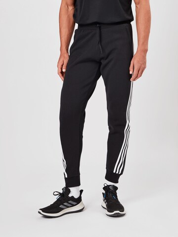 Effilé Pantalon de sport ADIDAS PERFORMANCE en noir : devant