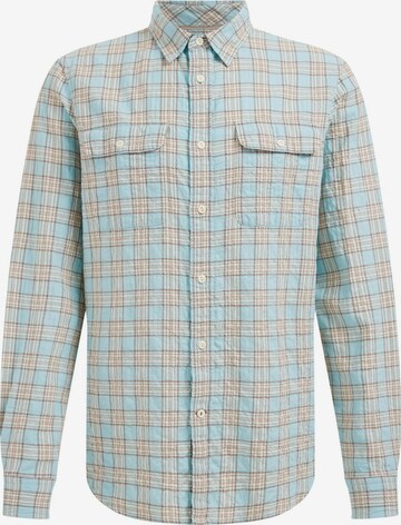 WE Fashion Regular fit Button Up Shirt in Blue: front