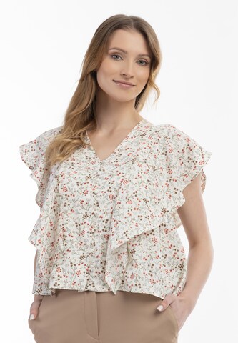 Usha - Blusa en blanco: frente