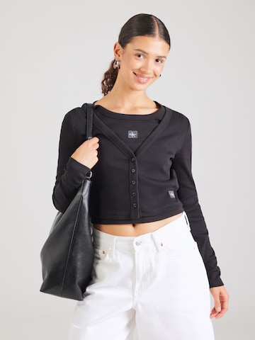Calvin Klein Jeans - Cárdigan en negro: frente