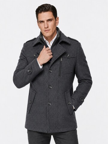 YOUTHUP Winter Coat 'Reverslinie' in Grey