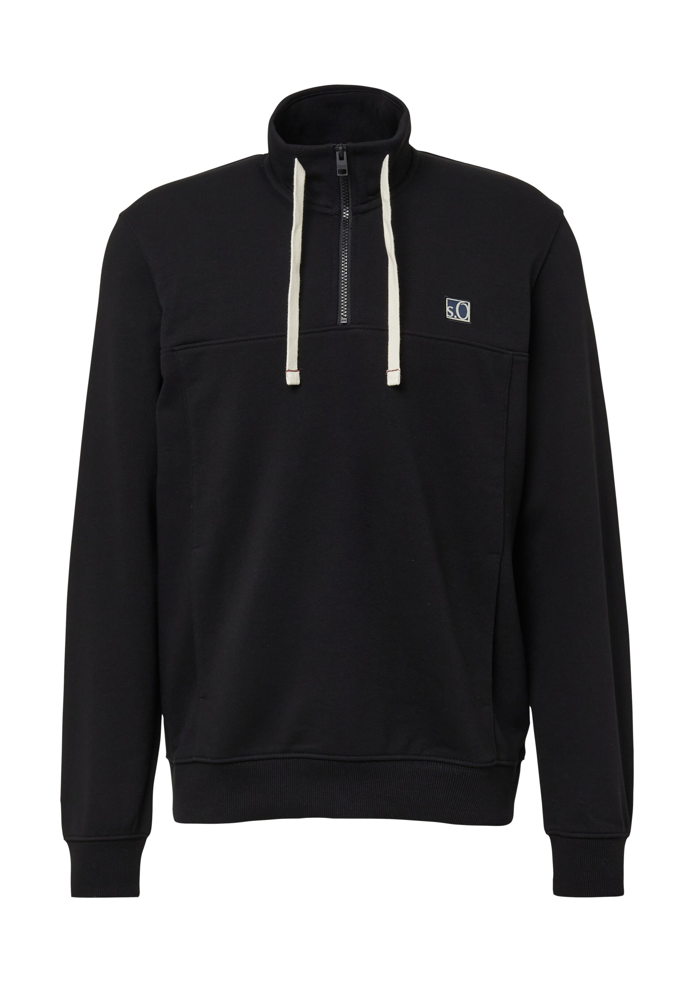 s.Oliver Sweatshirt in Zwart: voorkant