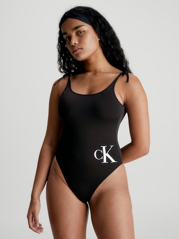 Calvin Klein Swimwear Μπουστάκι Ολόσωμο μαγιό σε μαύρο: μπροστά
