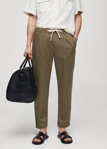 MANGO MAN Tapered Pants 'Romelino' in Green: front