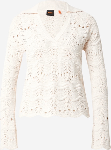 BOSS Pullover 'Fyder' in Weiß: Vorderseite