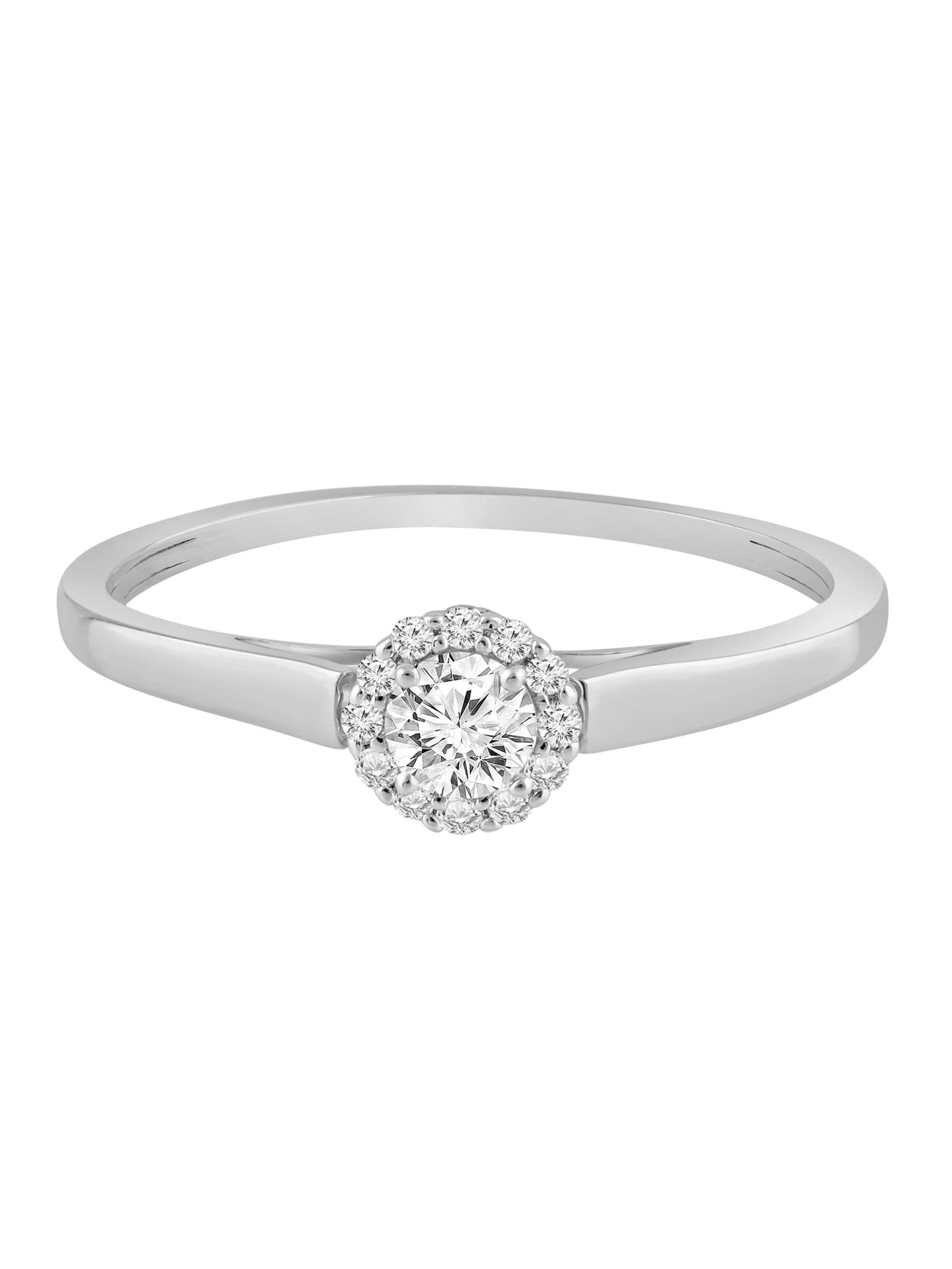 Diamant Exquis Ring 'Ring aus 585 Weißgold mit Diamant' in Silver: front
