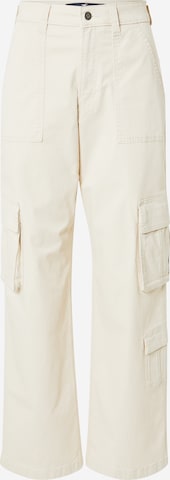 Wide Leg Pantalon cargo HOLLISTER en beige : devant