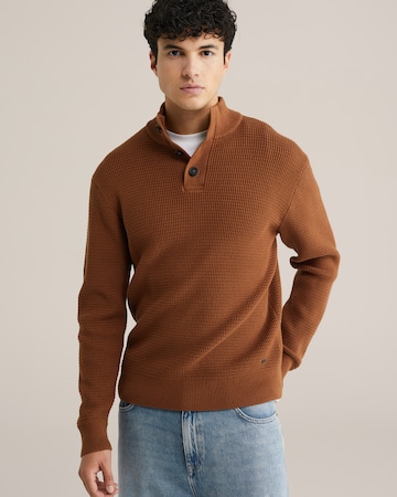 WE Fashion Kampsun, värv pruun: eest vaates