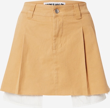 NEON & NYLON Rok 'MINIMO' in Beige: voorkant