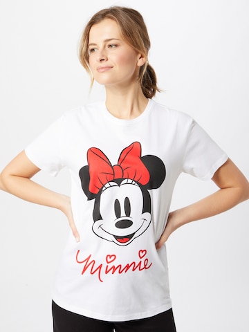 Merchcode Shirt 'Minnie Mouse' in Wit: voorkant