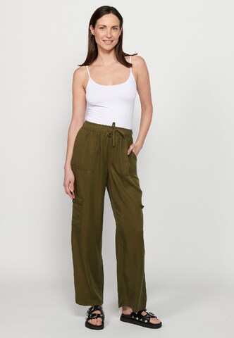 KOROSHI - regular Pantalón vaquero cargo en verde