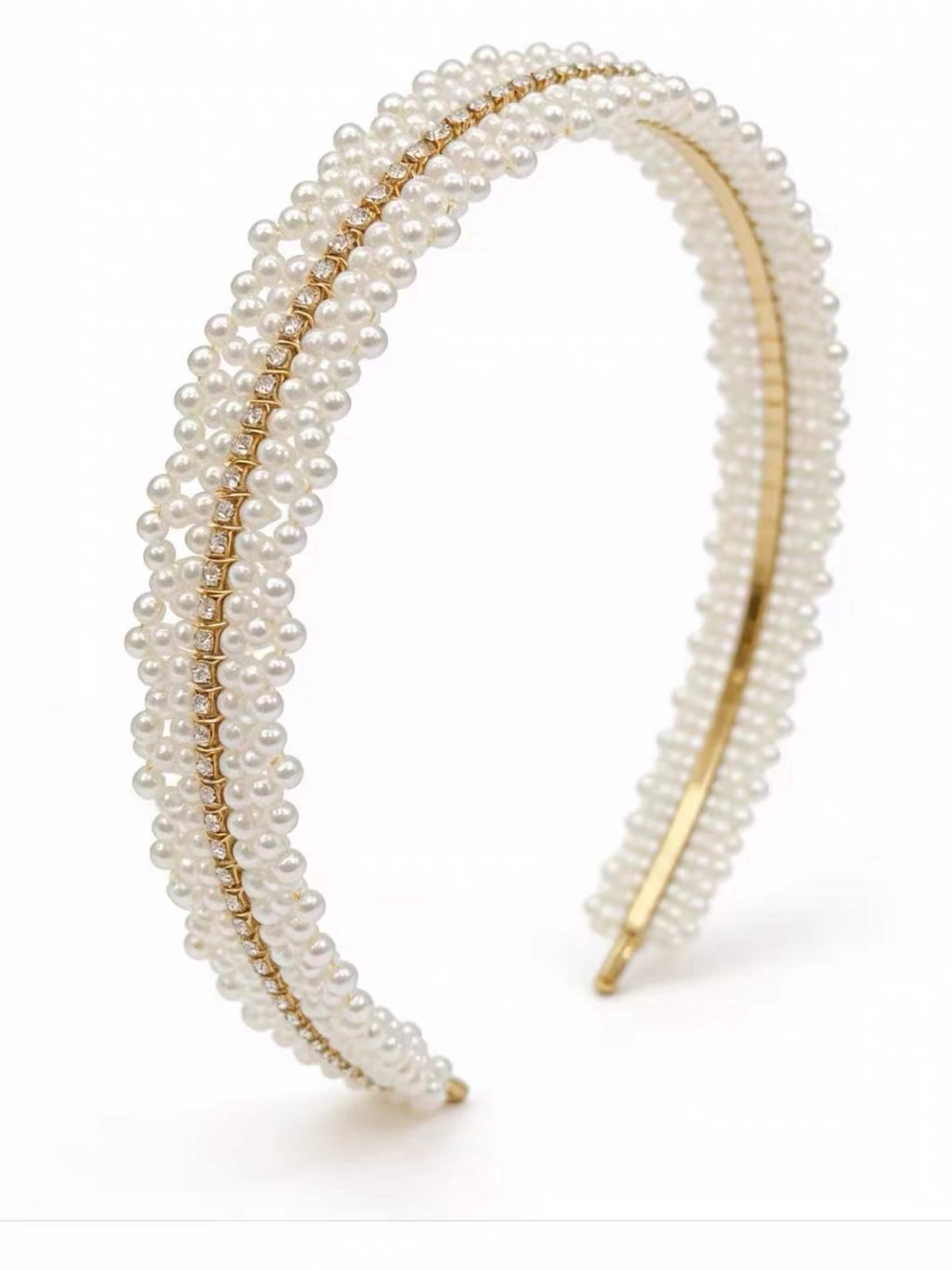 LanLiviaTraka za kosu 'Handmade Delicate Pearls Headband' - zlatna boja