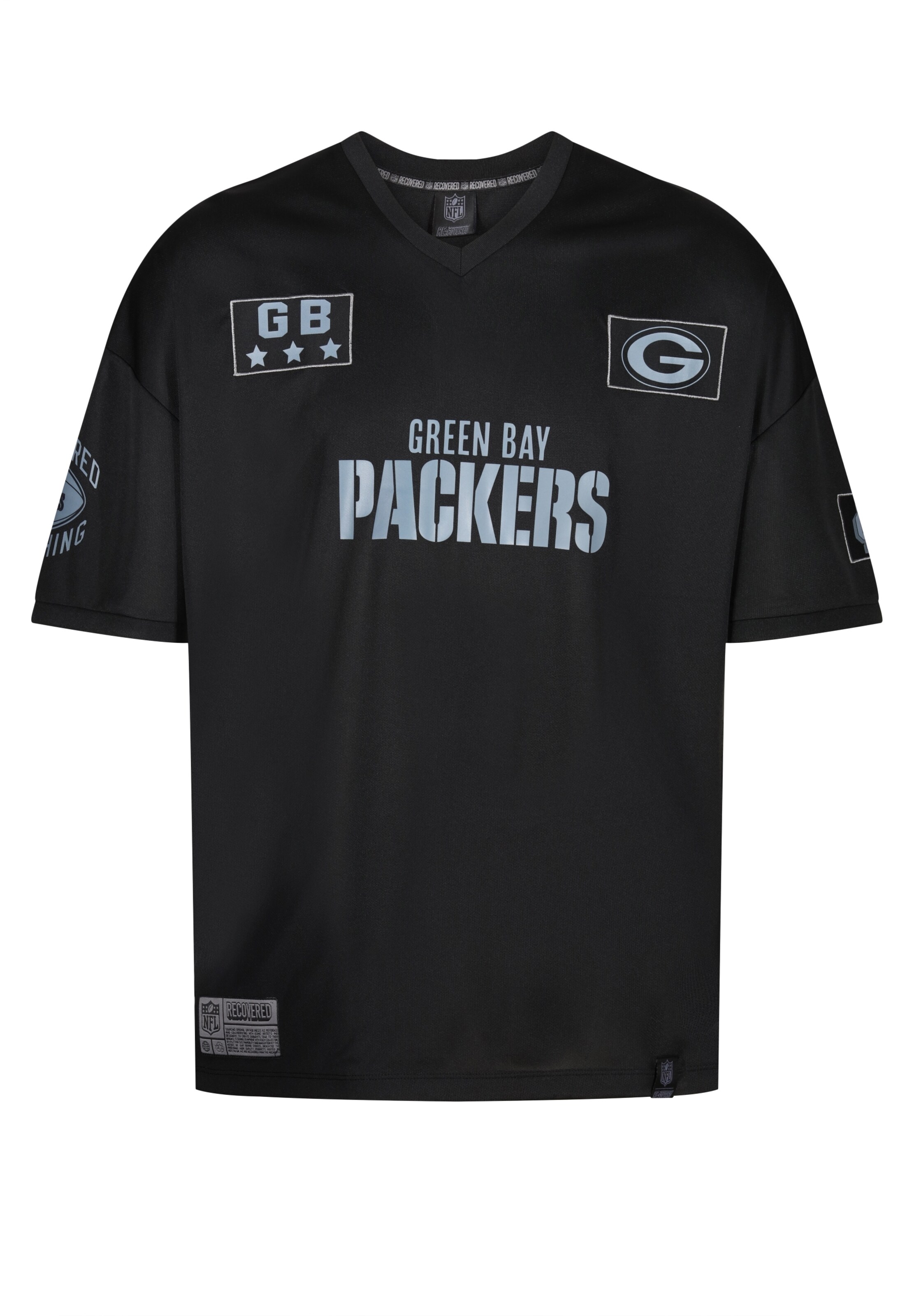Recovered Shirt 'NFL Packers 19 Oversized' in Black: front