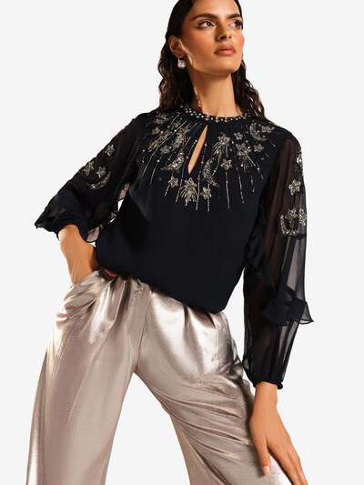 love & roses Blouse in de kleur Navy / Brons, Productweergave