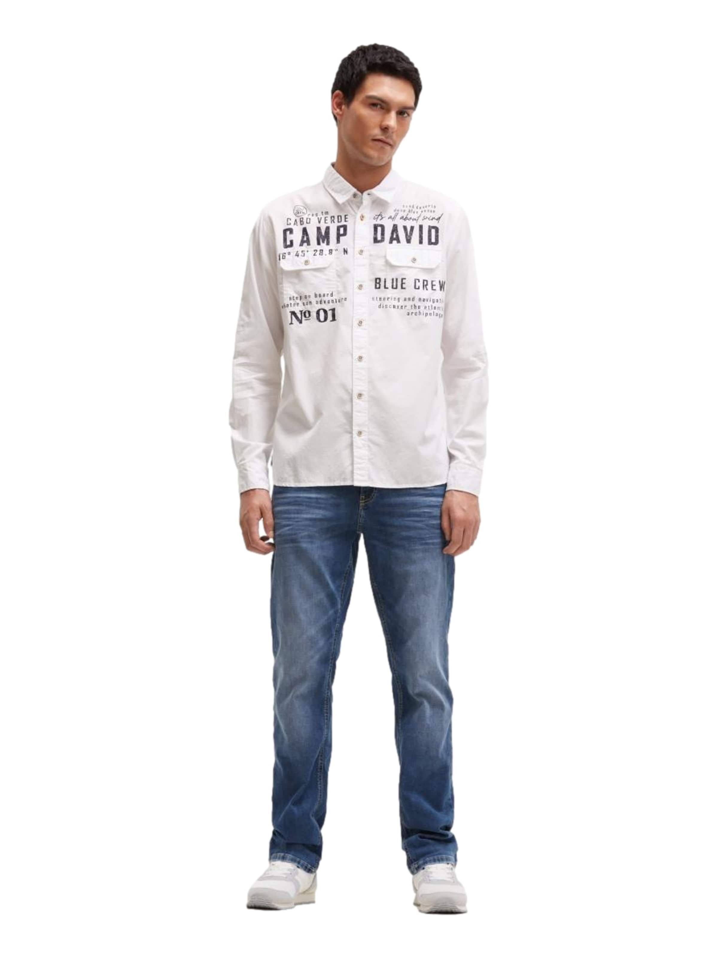 CAMP DAVID Средняя посадка Рубашка в Белый