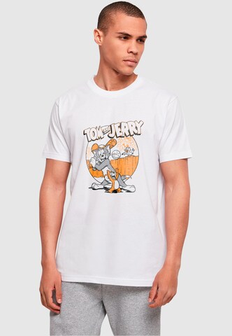 ABSOLUTE CULT Shirt 'Tom and Jerry - Baseball' in Wit: voorkant