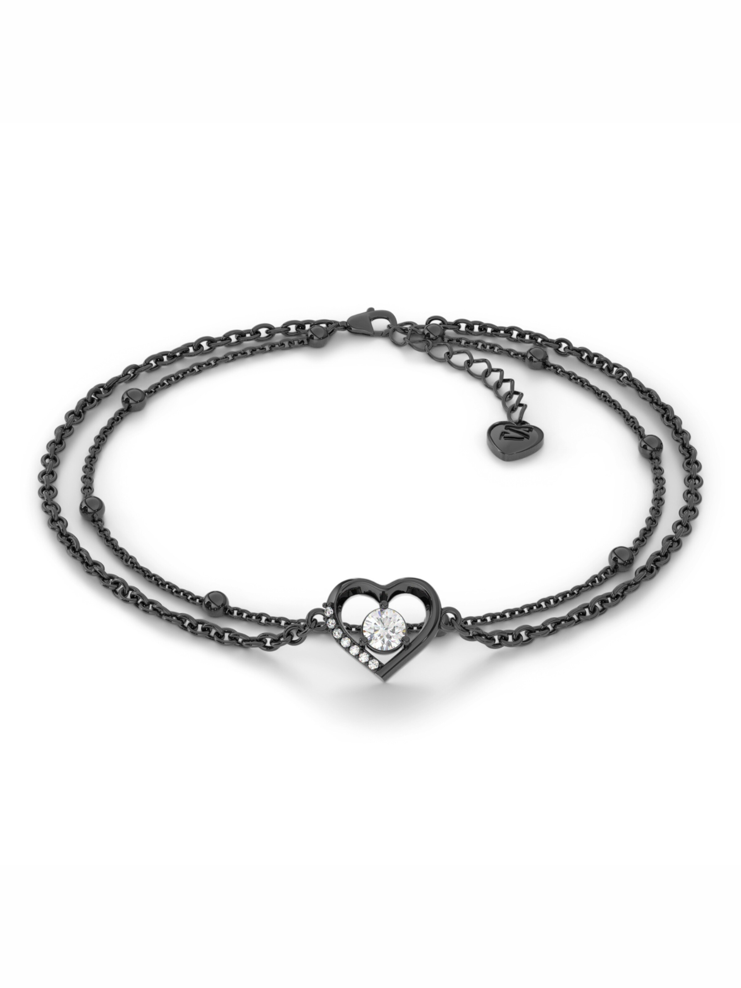 Bracelet 'Anklet Heart' SERASAR en noir : devant