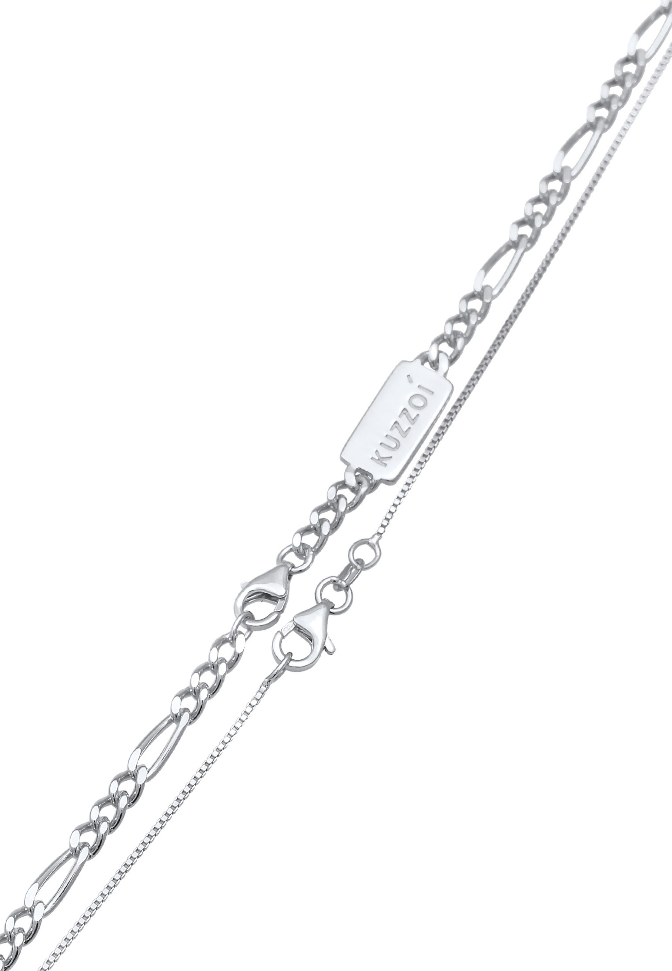 KUZZOI Halskette 'Layer' in Silber
