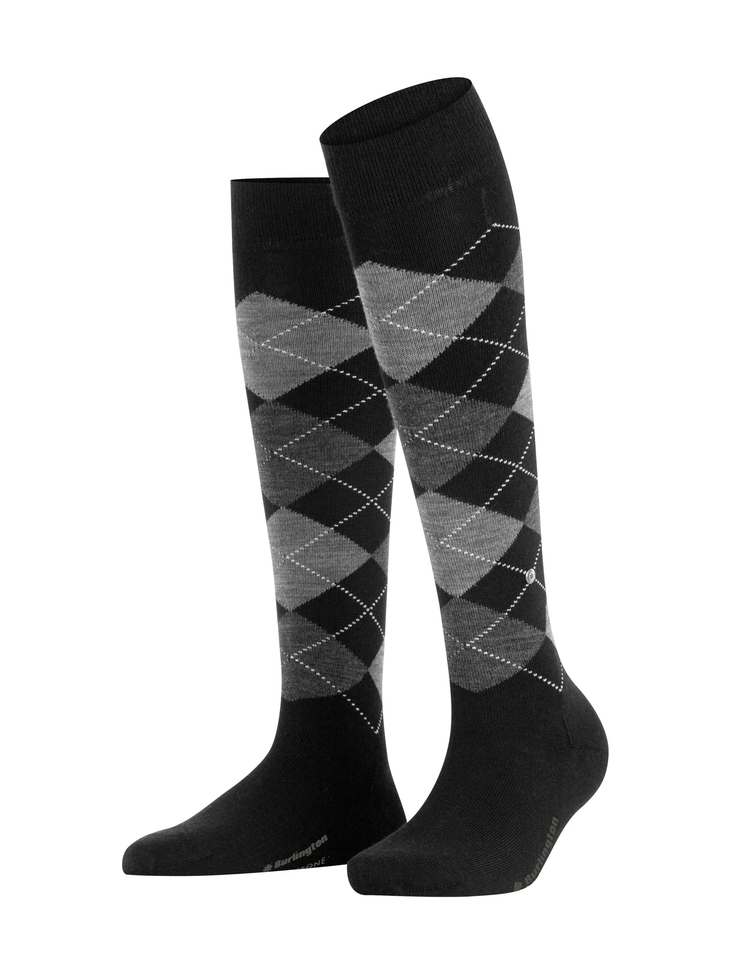 BURLINGTON Over the Knee Socks 'Marylebone' in Black: front