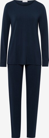 Hanro Pyjama ' Natural Elegance ' in Blauw: voorkant