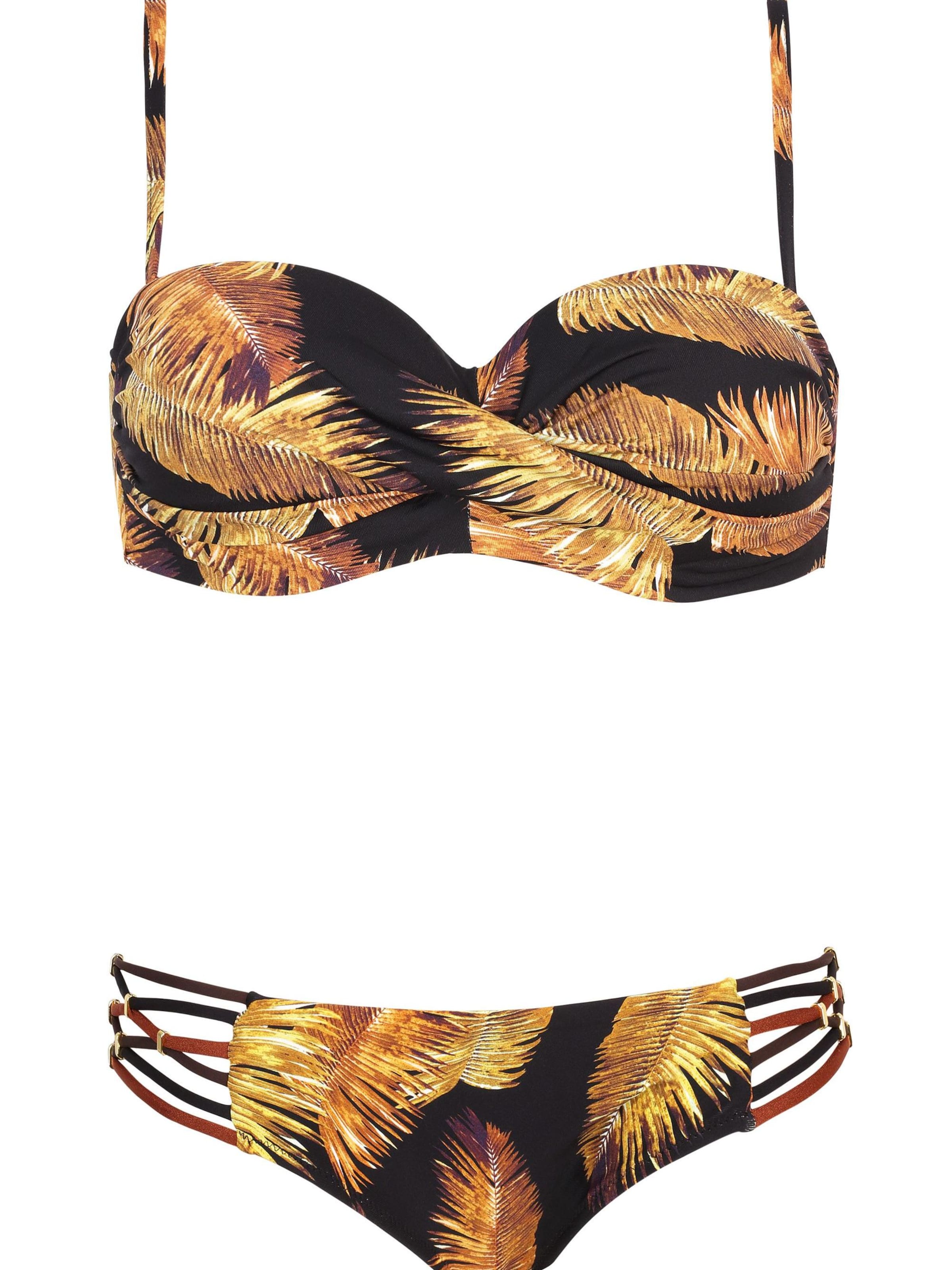 Lady Etna Push-up Swimsuit 'N2-88/W' in Black: front