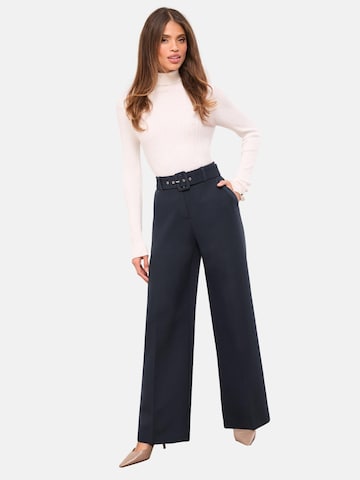 Lipsy - Perna larga Calças com vincos em azul