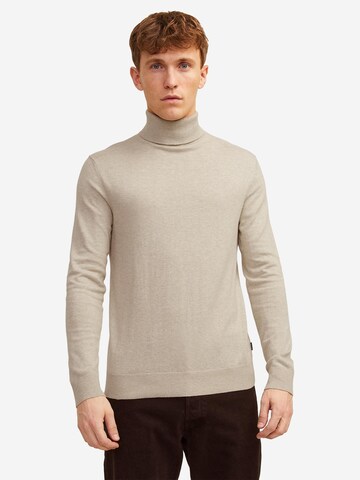 JACK & JONES Sweater 'Emil Knit' in Beige: front