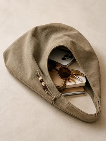 HNK Schoudertas 'Hobo-Tasche Taupe' in Grijs