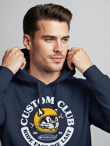 Neverless Sweatshirt 'Racing Cat'‌‌‌‌ in Blau
